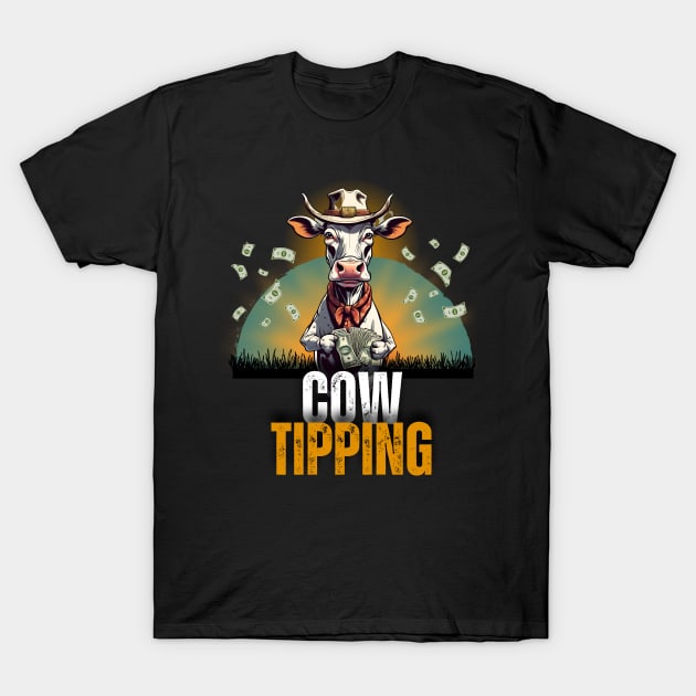 Cow Tipping T-Shirt by Kenny The Bartender's Tee Emporium